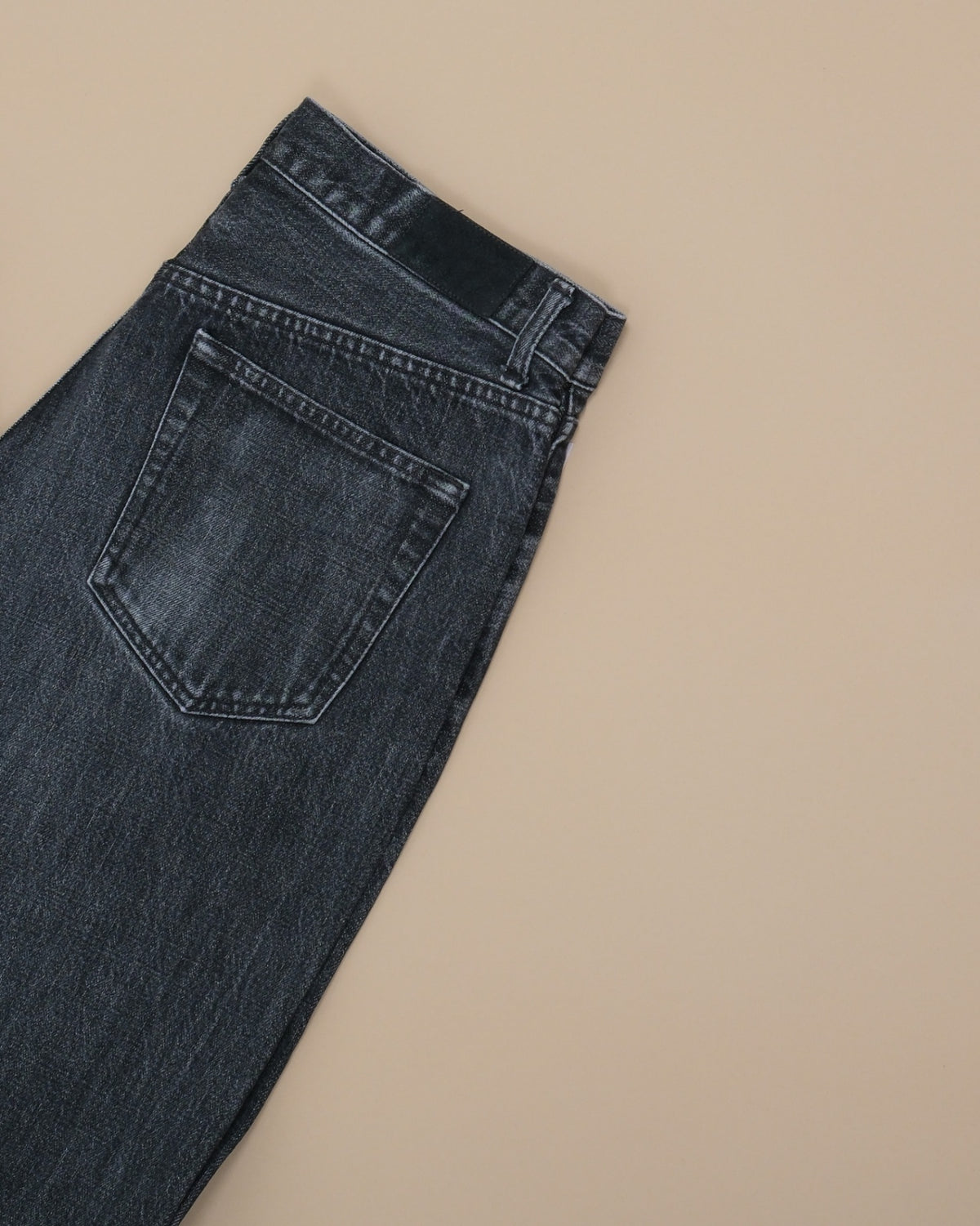 Faded Black Wash Japanese Selvedge High-Rise Jeans