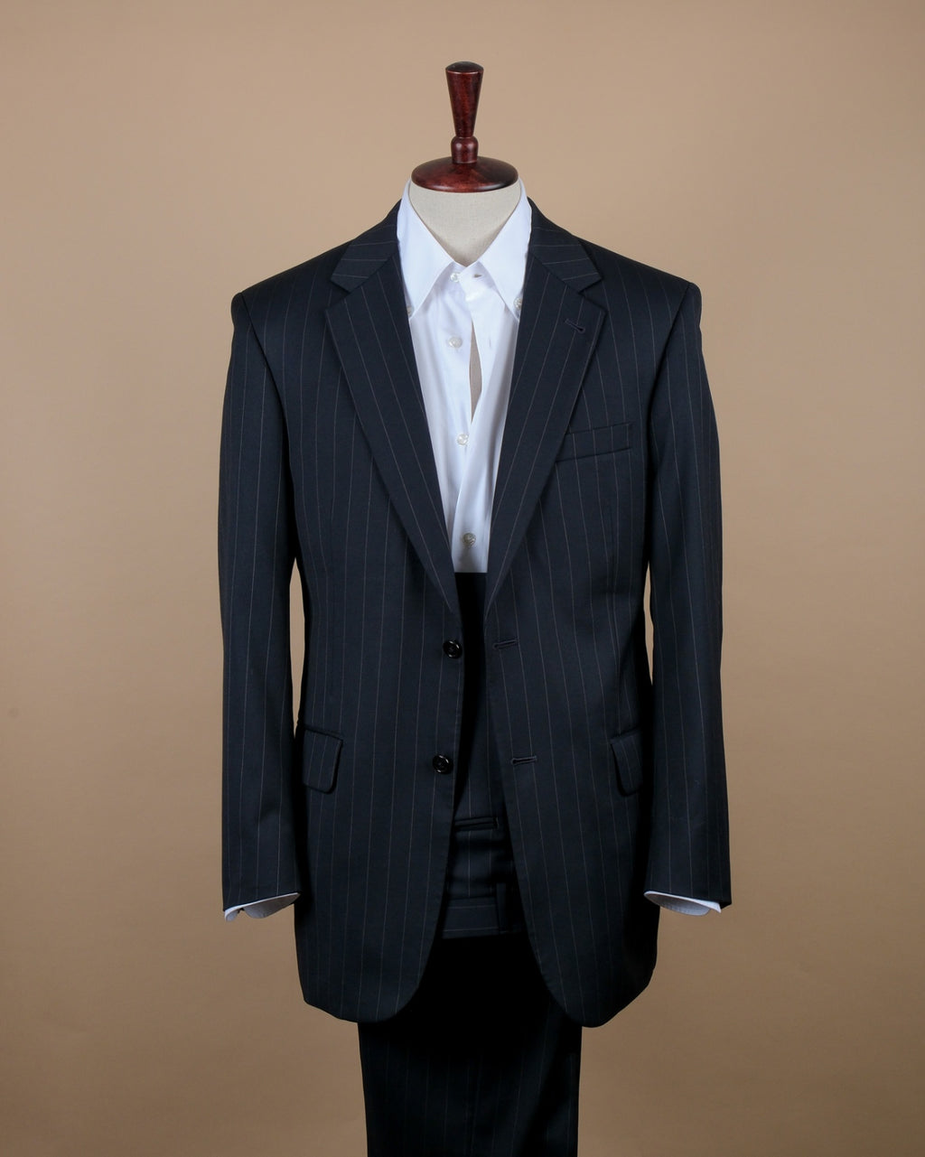 Navy Chalk Stripe Wool Suit