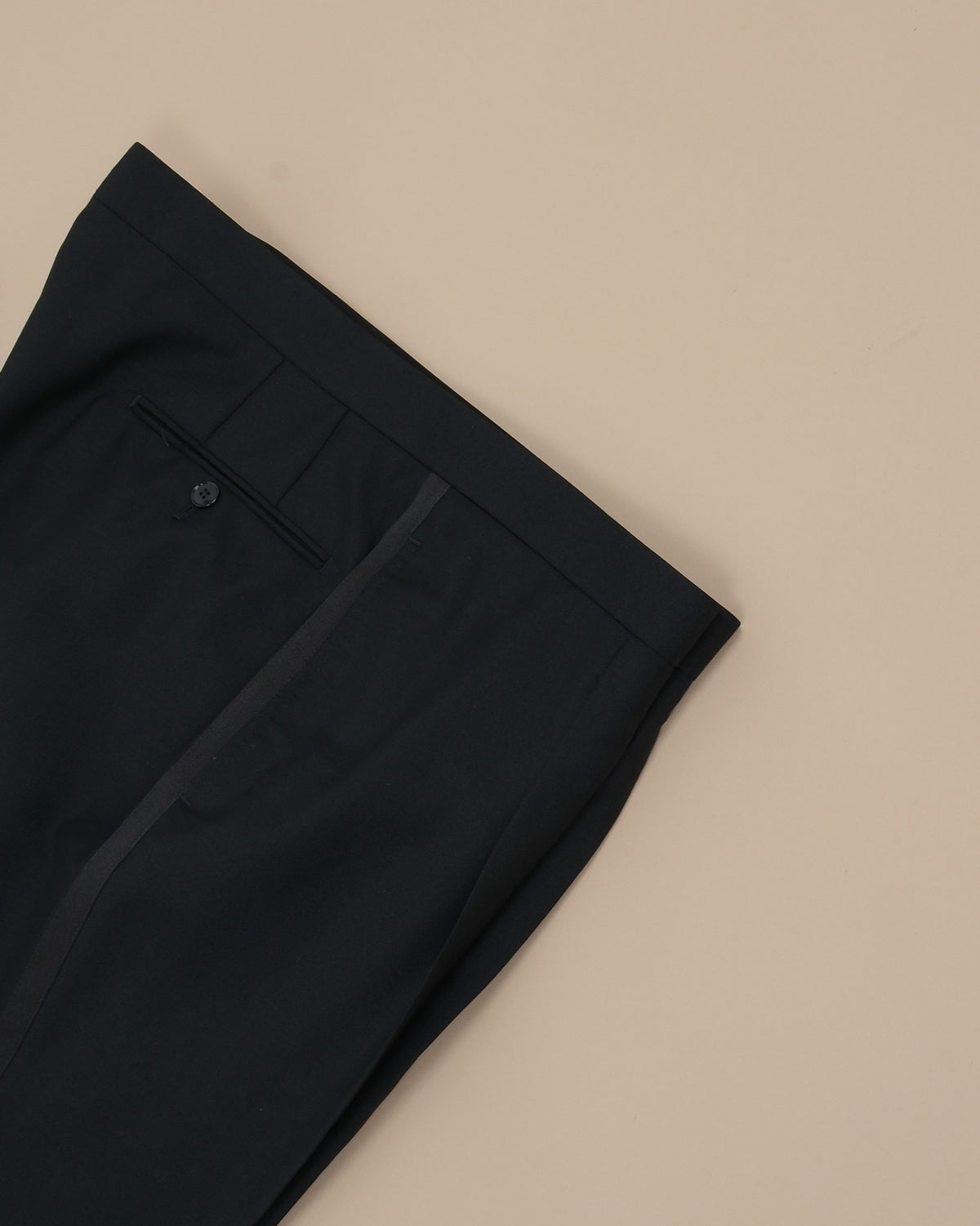 Black Wool/Mohair Tuxedo Trousers