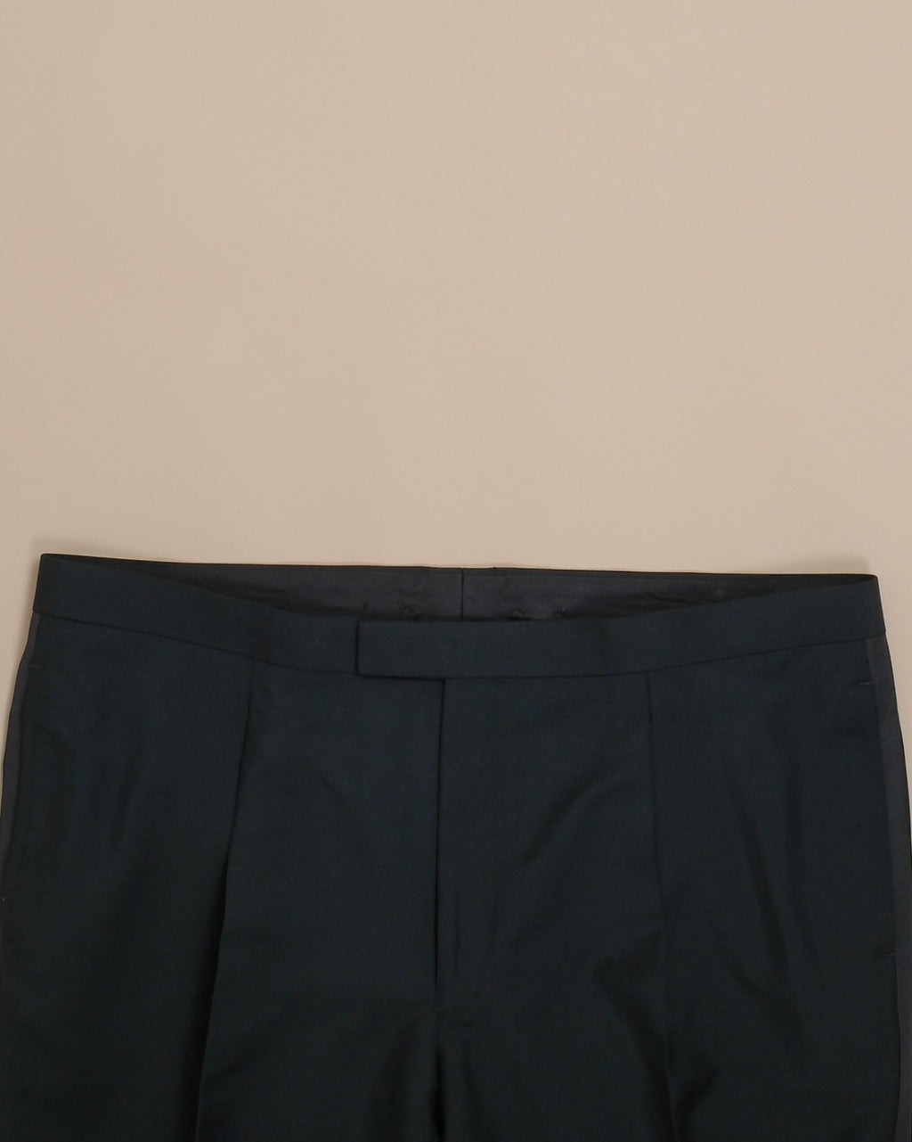 Black Wool/Mohair Tuxedo Trousers