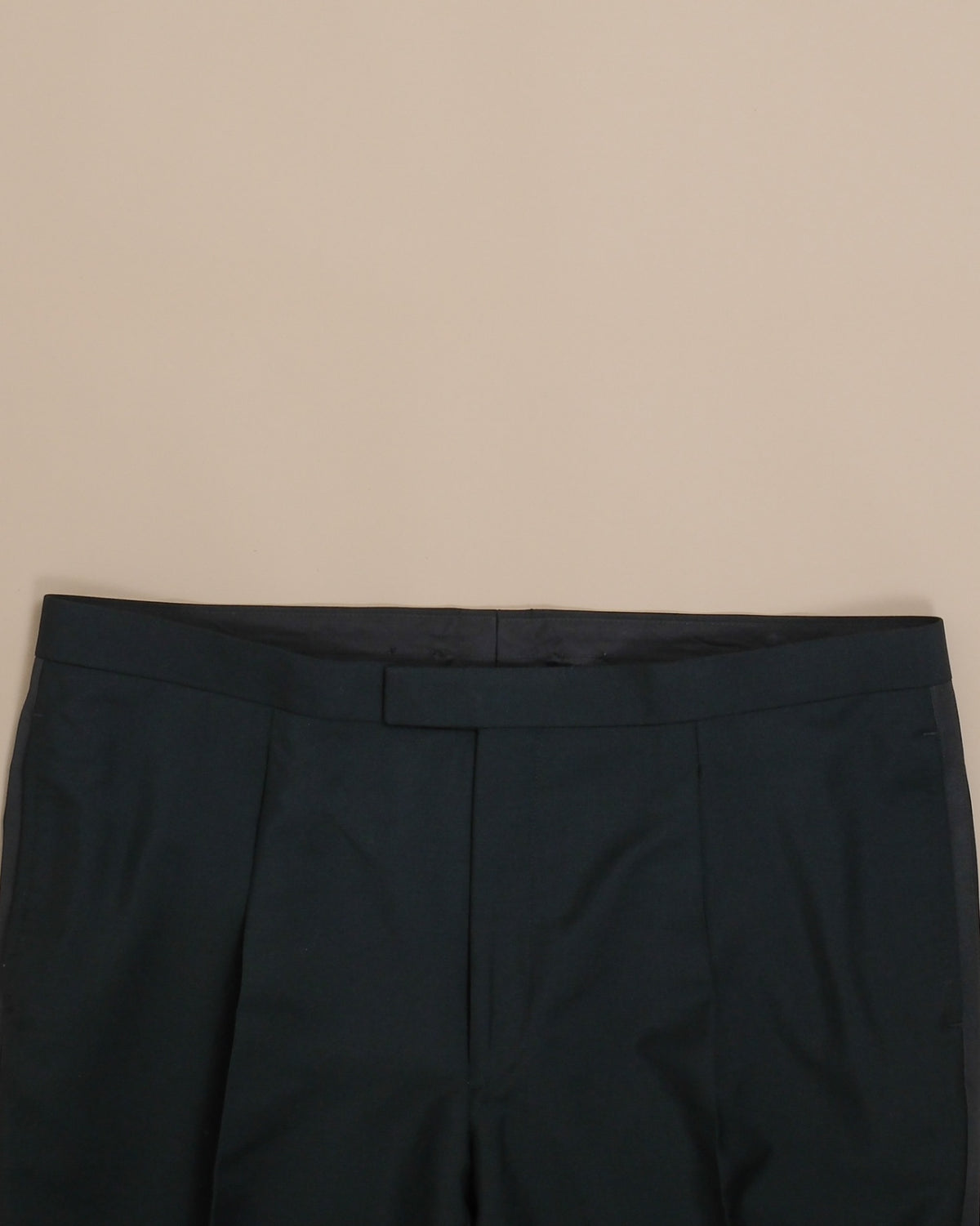 Black Wool/Mohair Tuxedo Trousers