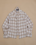 Beige/Off-White Plaid Western Shirt