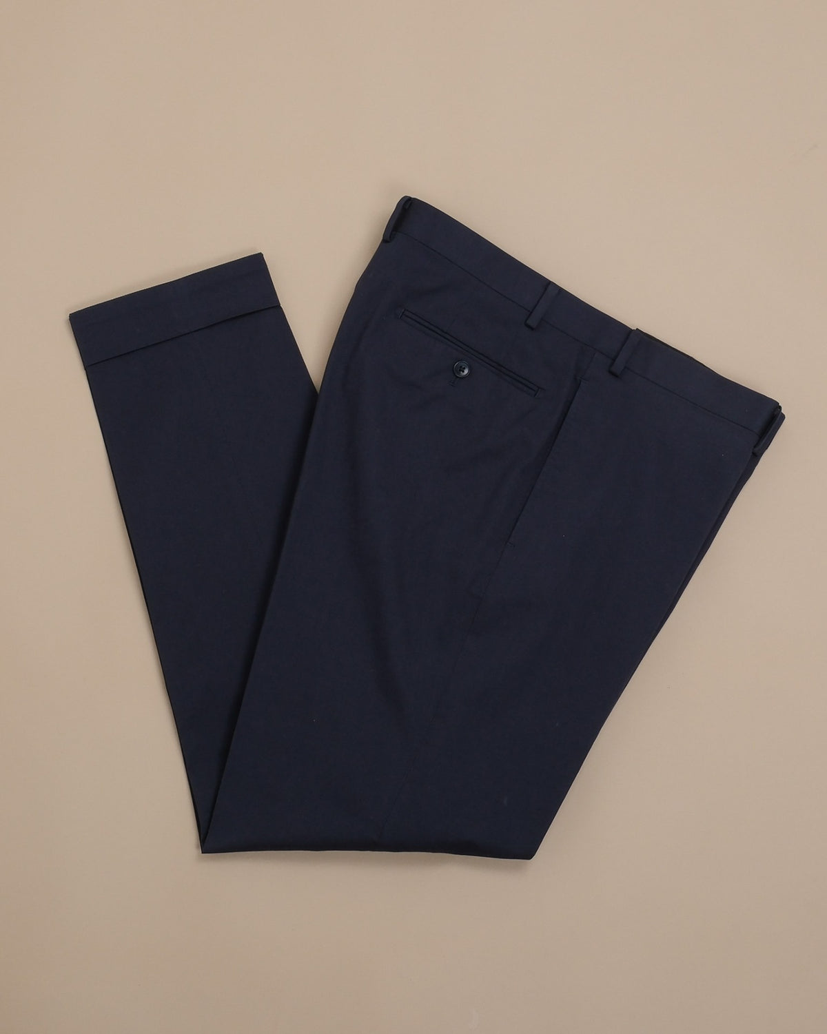 Navy Cotton Twill Slacks