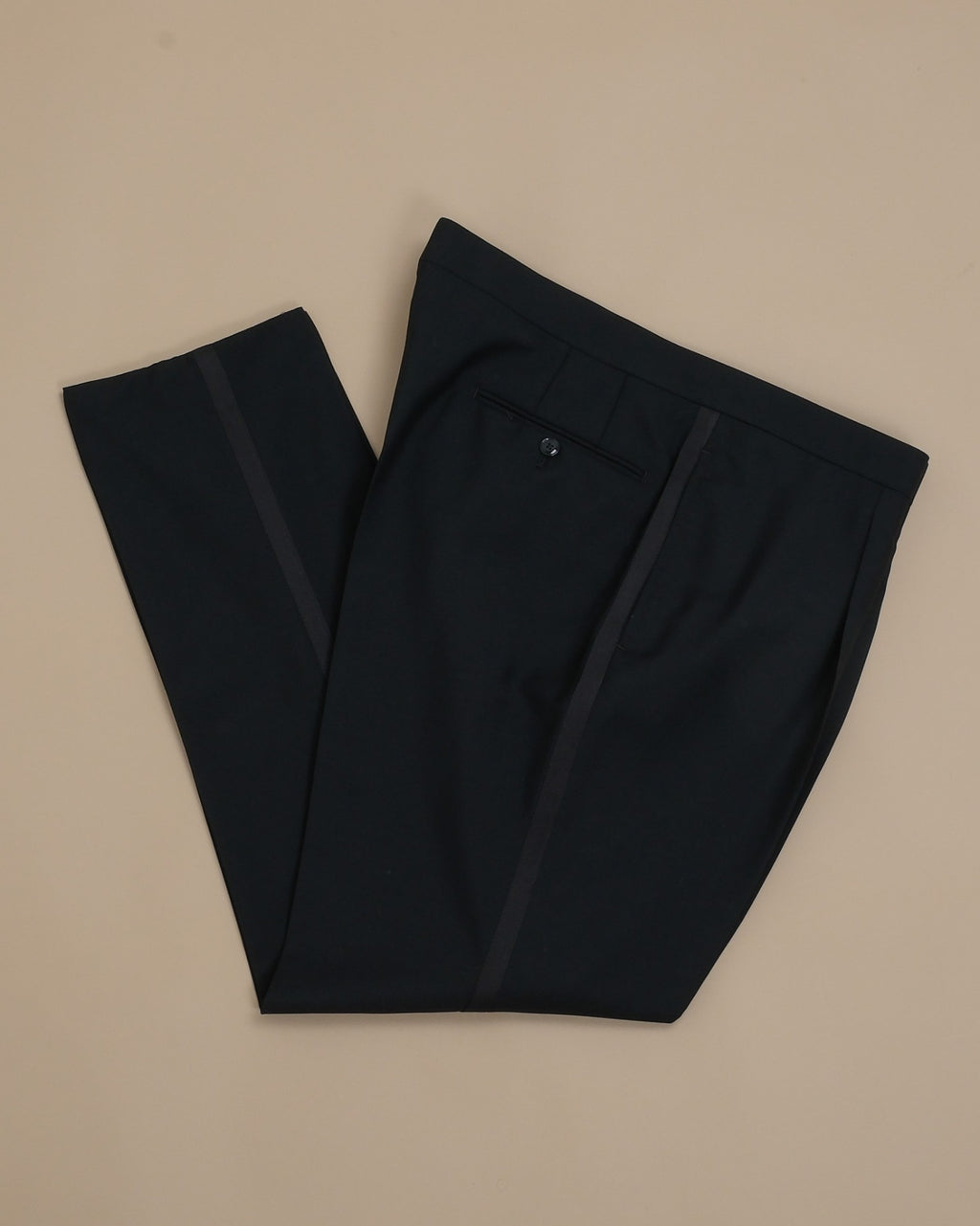 Black Wool/Mohair Tuxedo Trousers