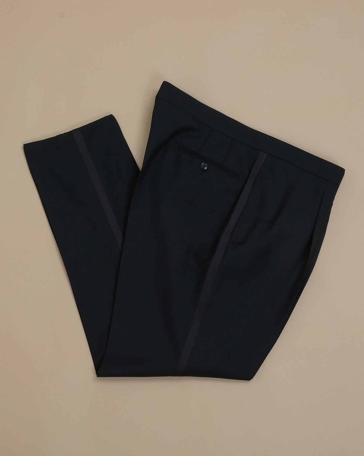 Black Wool/Mohair Tuxedo Trousers