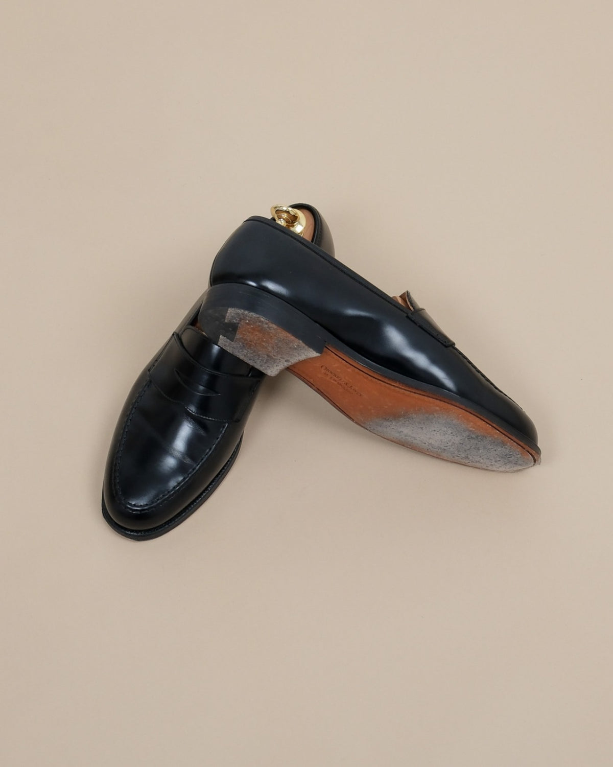 Black Cavalry Calf Boston Penny Loafers