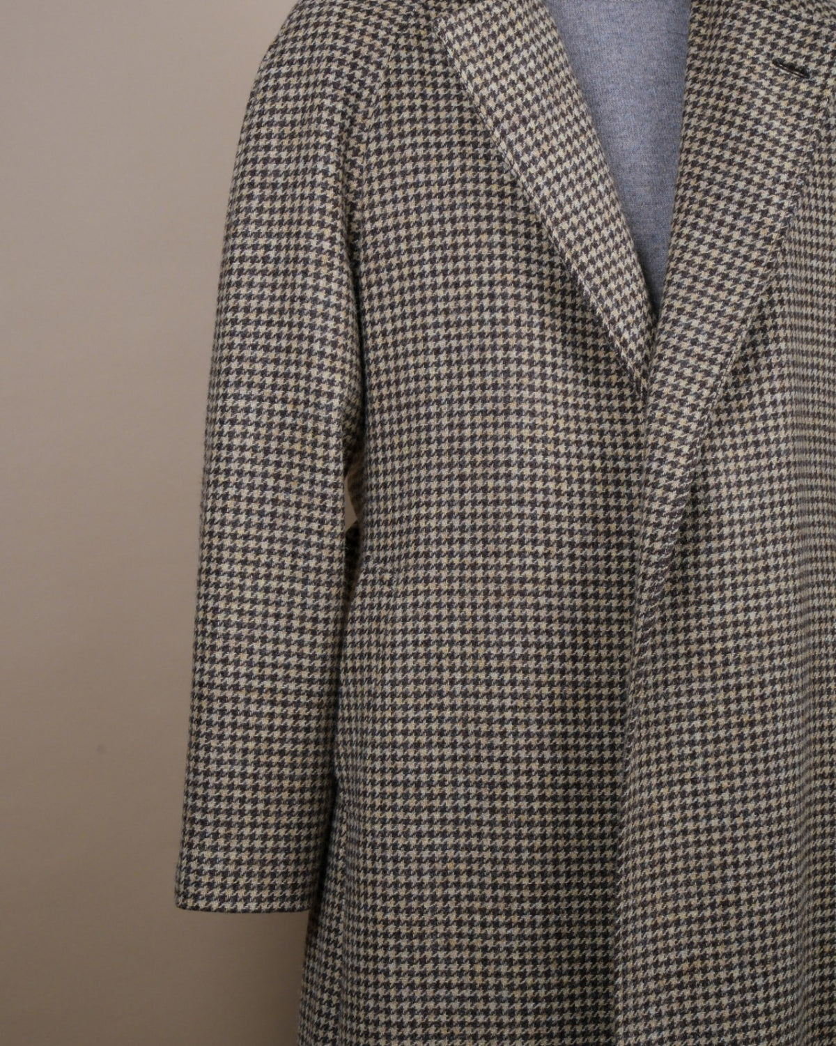 Houndstooth Moon Tweed Belted Wrap-Around Coat