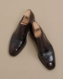 Chocolate Semi-Brogue Cap-Toe Oxfords