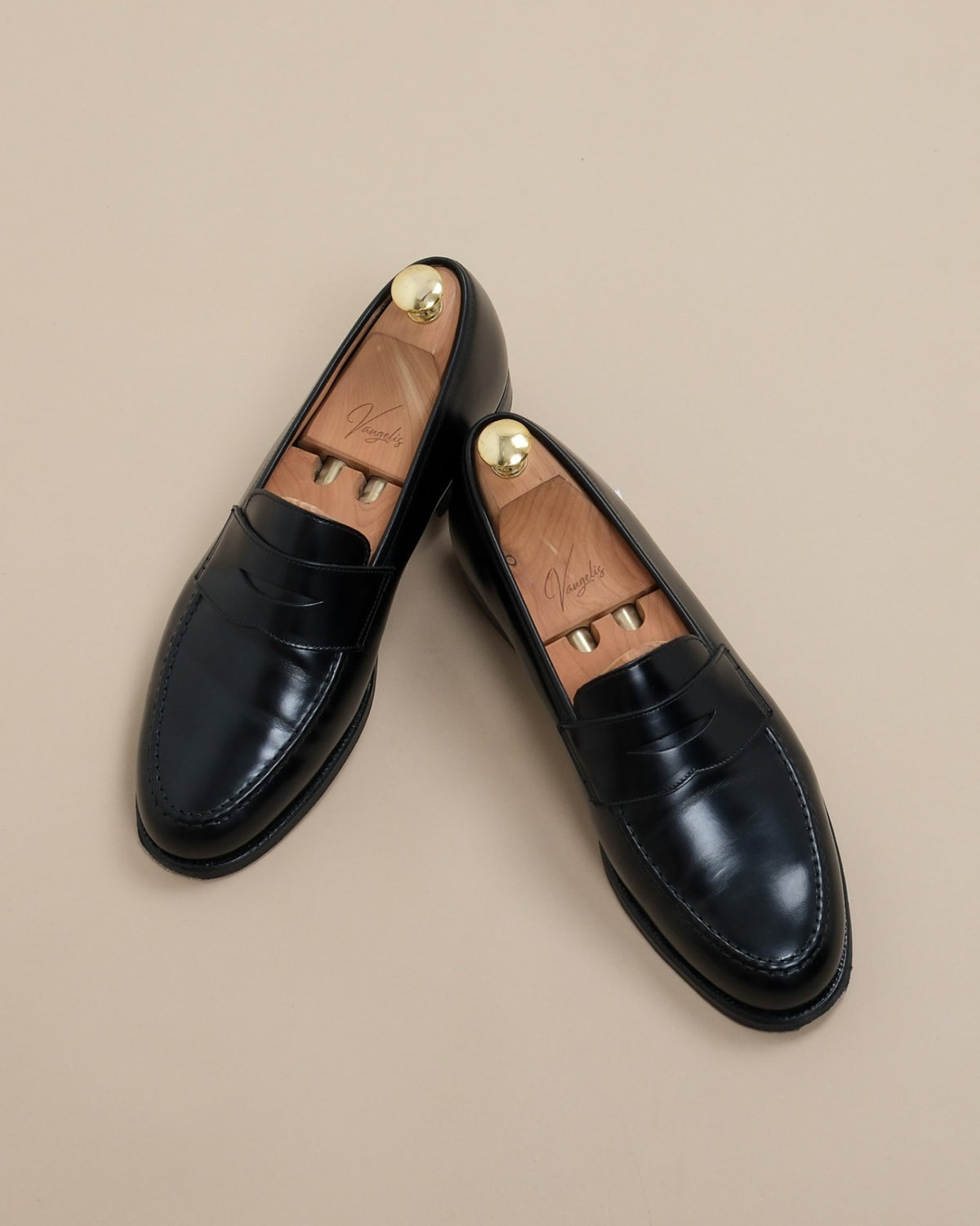 Black Cavalry Calf Boston Penny Loafers