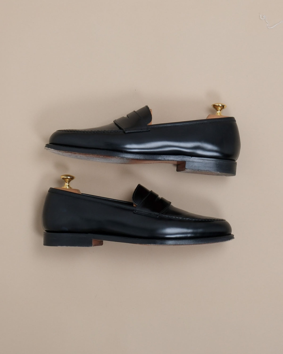 Black Cavalry Calf Boston Penny Loafers