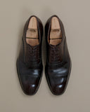 Chocolate Semi-Brogue Cap-Toe Oxfords