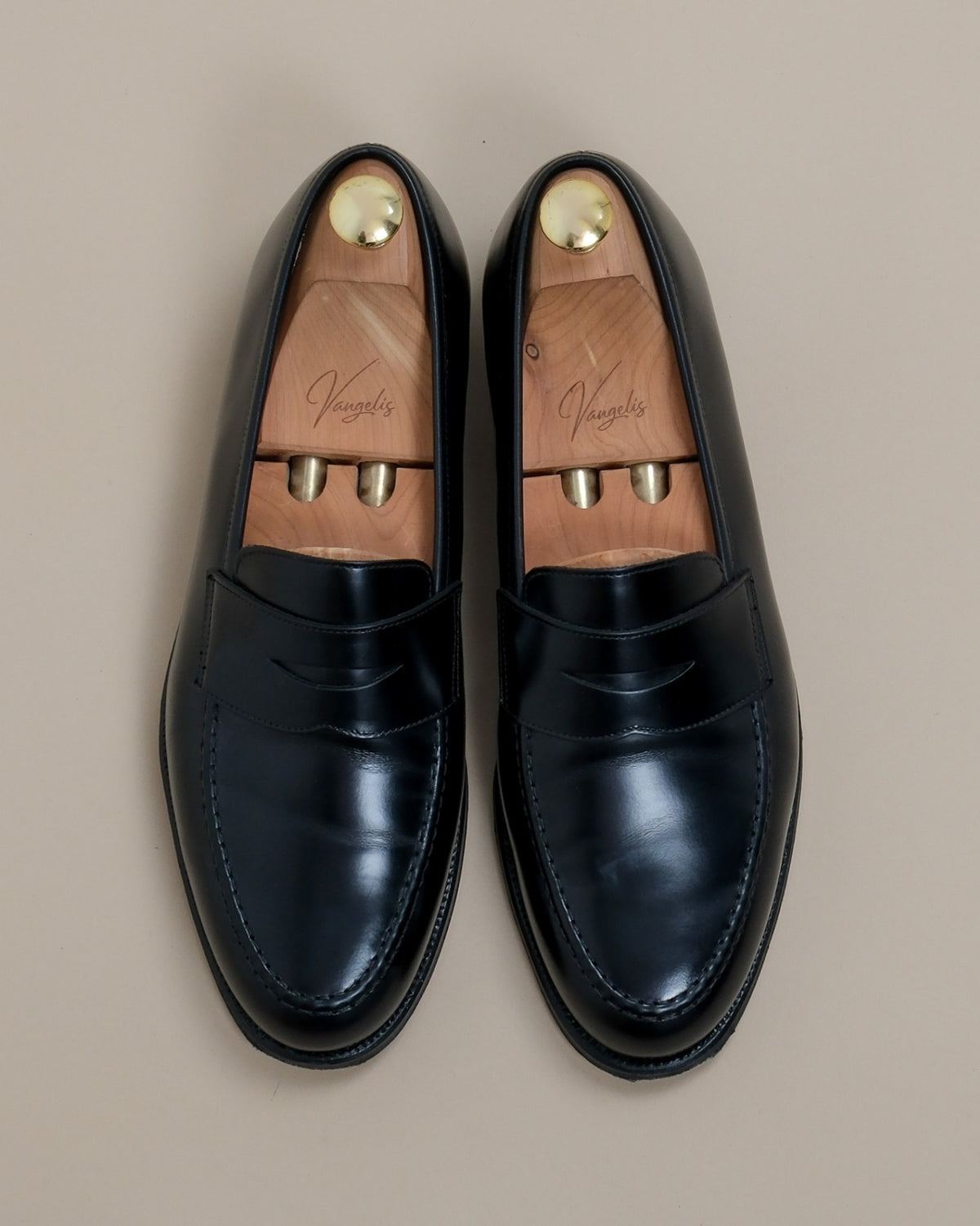 Black Cavalry Calf Boston Penny Loafers
