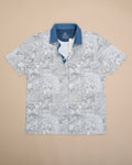 Sand Mediterranean Denim Collar Polo Shirt