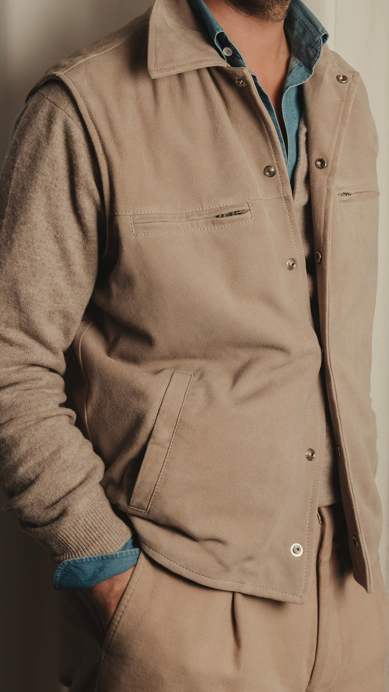 Stone Suede Vest