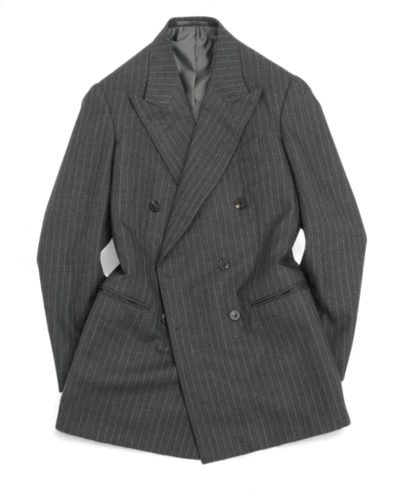 Grey Chalk Striped Worsted Twill Sports Jacket