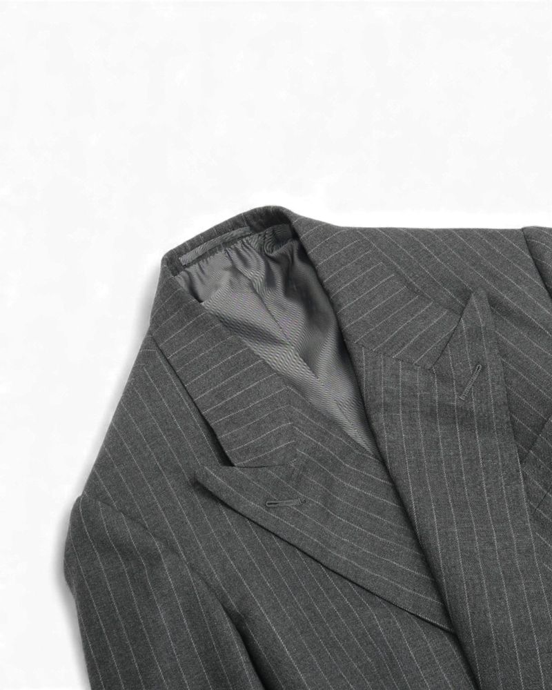 Grey Chalk Striped Worsted Twill Sports Jacket