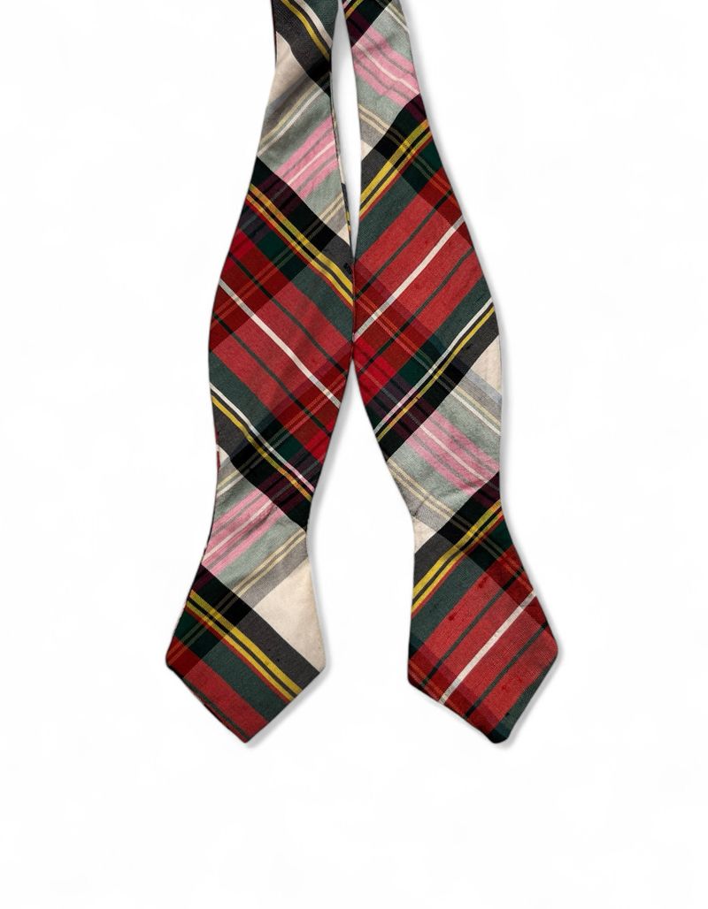 Checked Silk Bow Tie