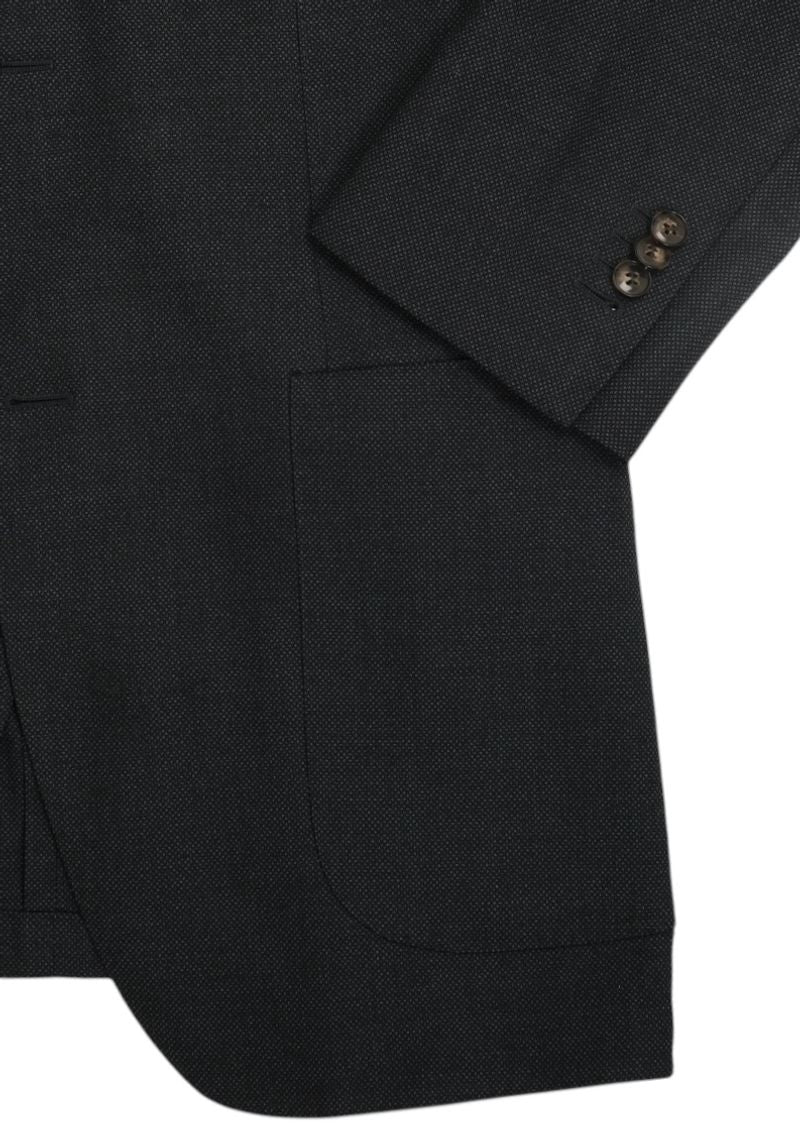 Dark Navy Traveller Wool Suit, Long
