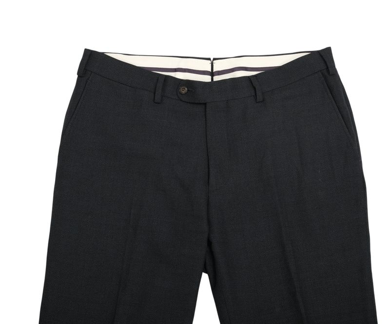 Dark Navy Traveller Wool Suit, Long