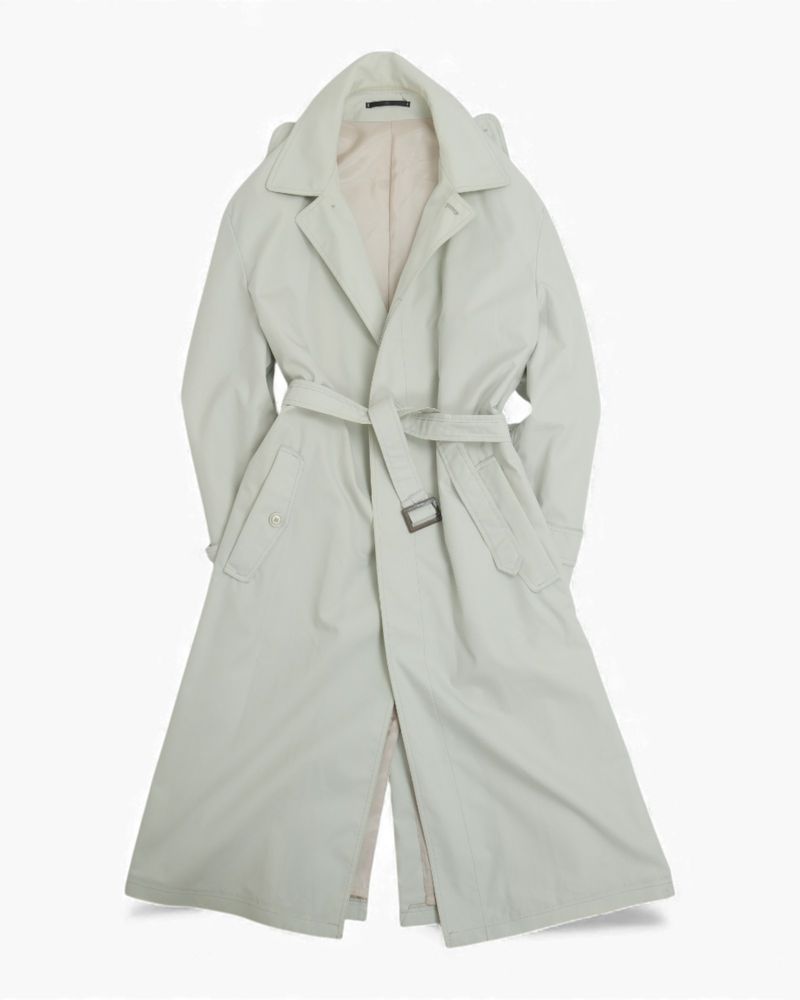 Stone White Long Belted Coat
