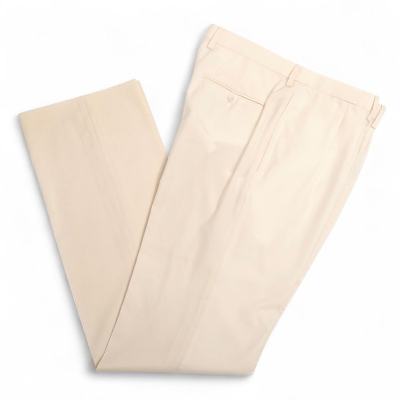 Vanilla Pleated Tropical Wool Trousers