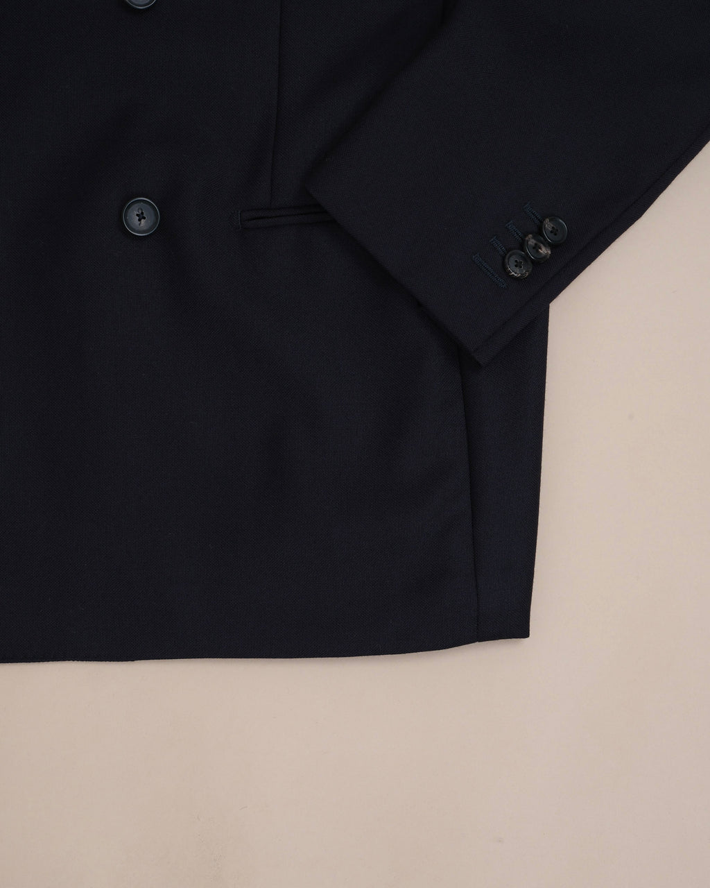 Navy Virgin Wool Hopsack DB. Suit