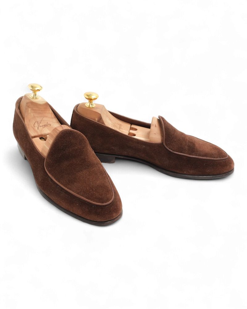 Brown Suede Belgian Loafers