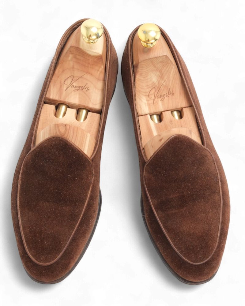 Brown Suede Belgian Loafers