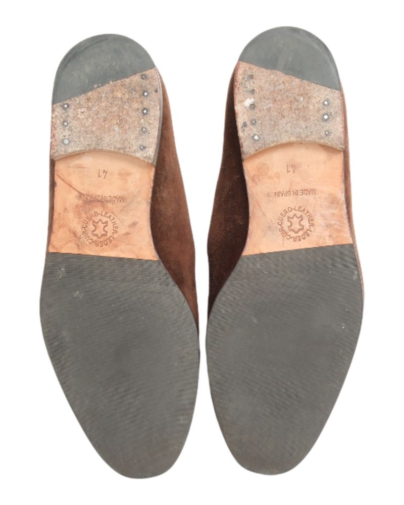 Brown Suede Belgian Loafers