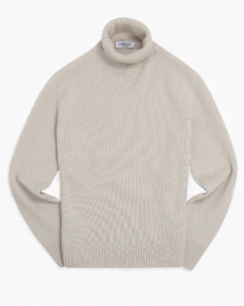 Stone 4-ply Cashmere Turtleneck