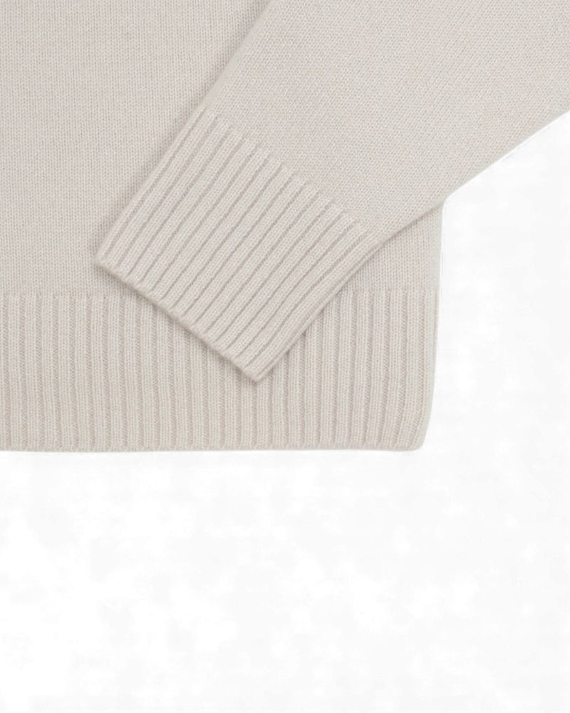 Stone 4-ply Cashmere Turtleneck