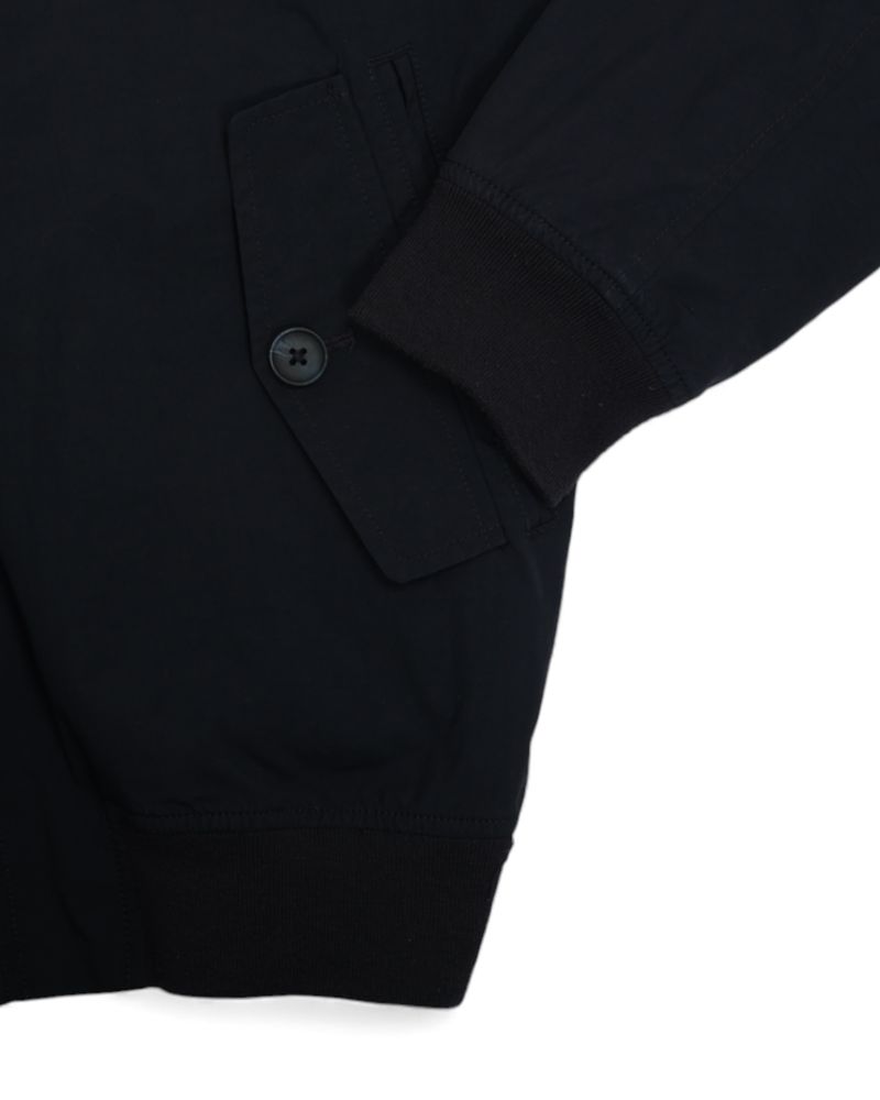 Navy Cotton & Nylon Harrington Jacket