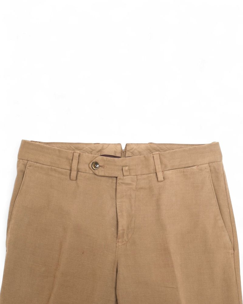 Beige Cotton/Cashmere Twill Trouser