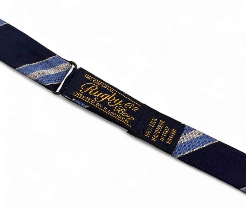 Navy Striped Elk Bow Tie