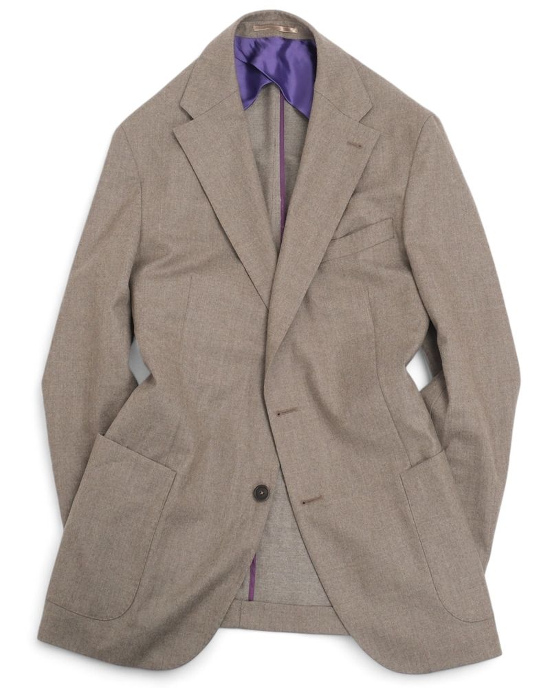 Taupe Super 110's Flannel Sports Jacket