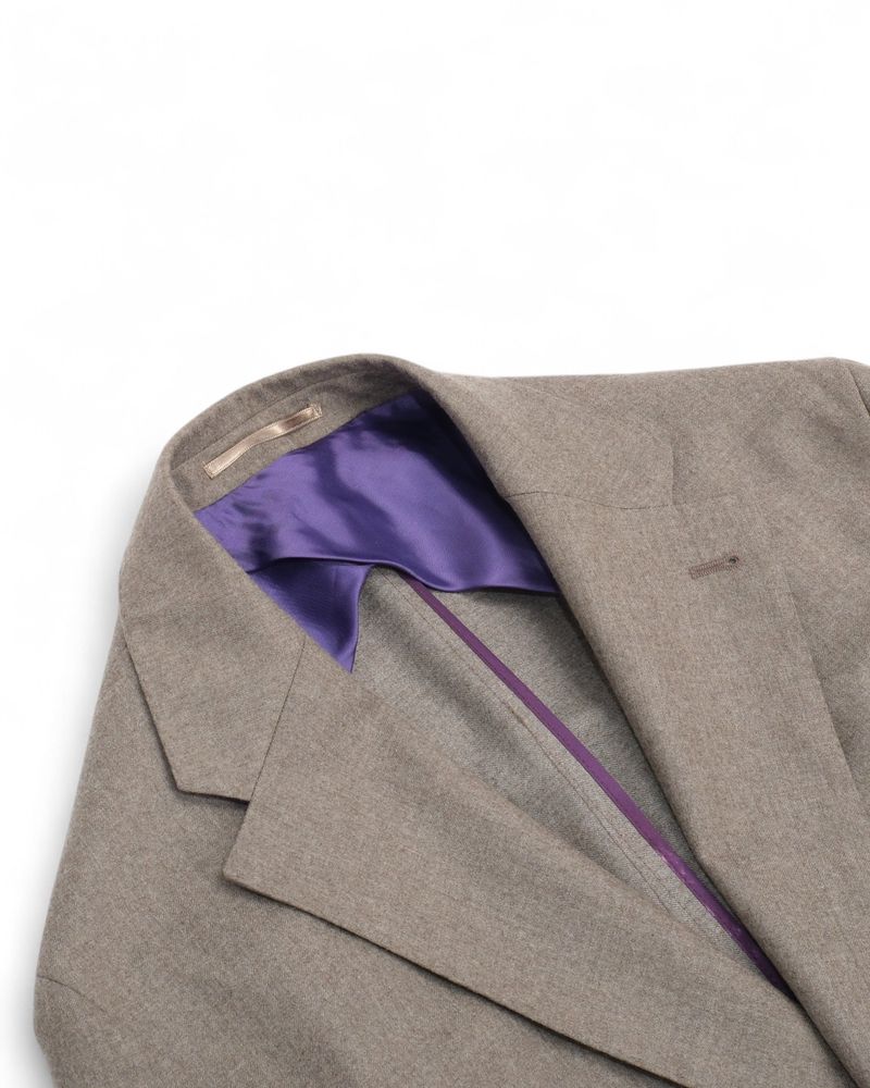 Taupe Super 110's Flannel Sports Jacket