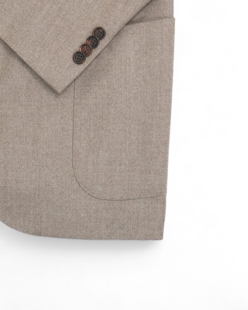 Taupe Super 110's Flannel Sports Jacket