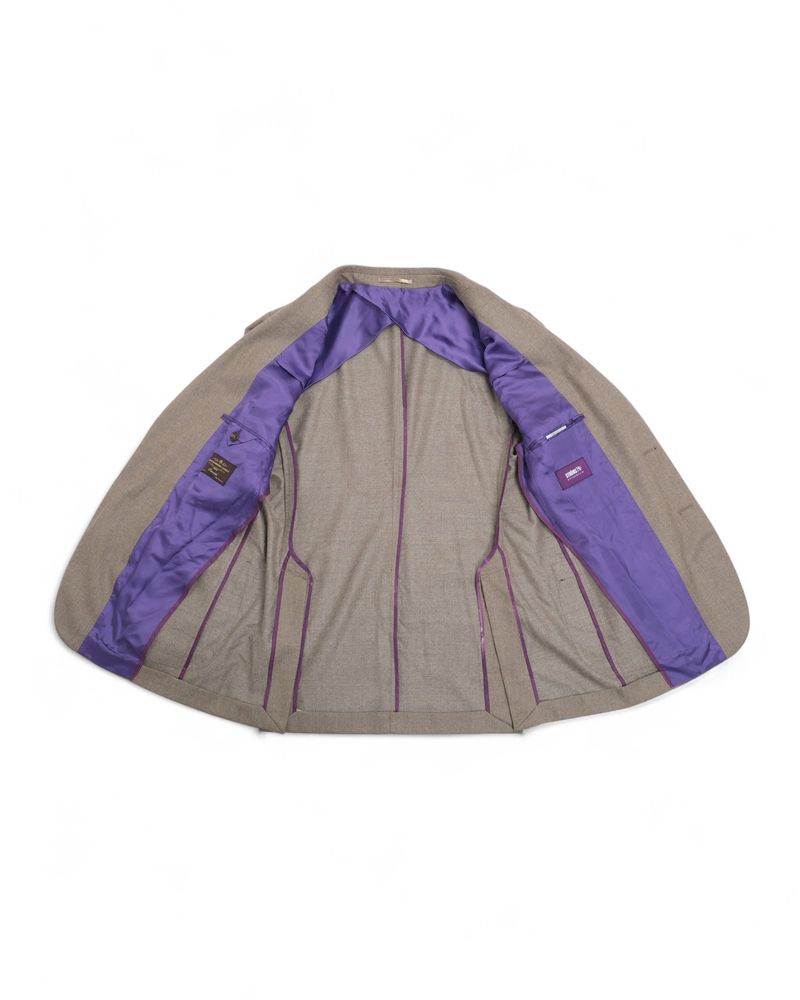 Taupe Super 110's Flannel Sports Jacket