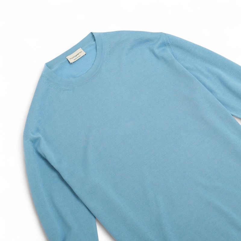 Sky Blue Wool & Silk Crewneck