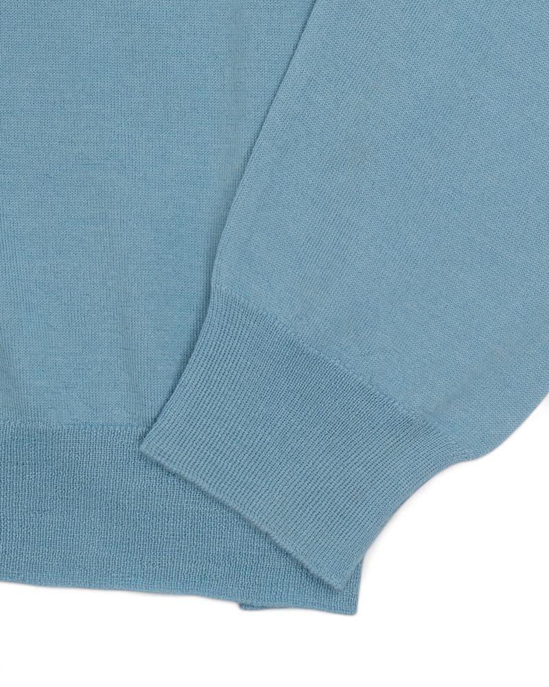 Sky Blue Wool & Silk Crewneck
