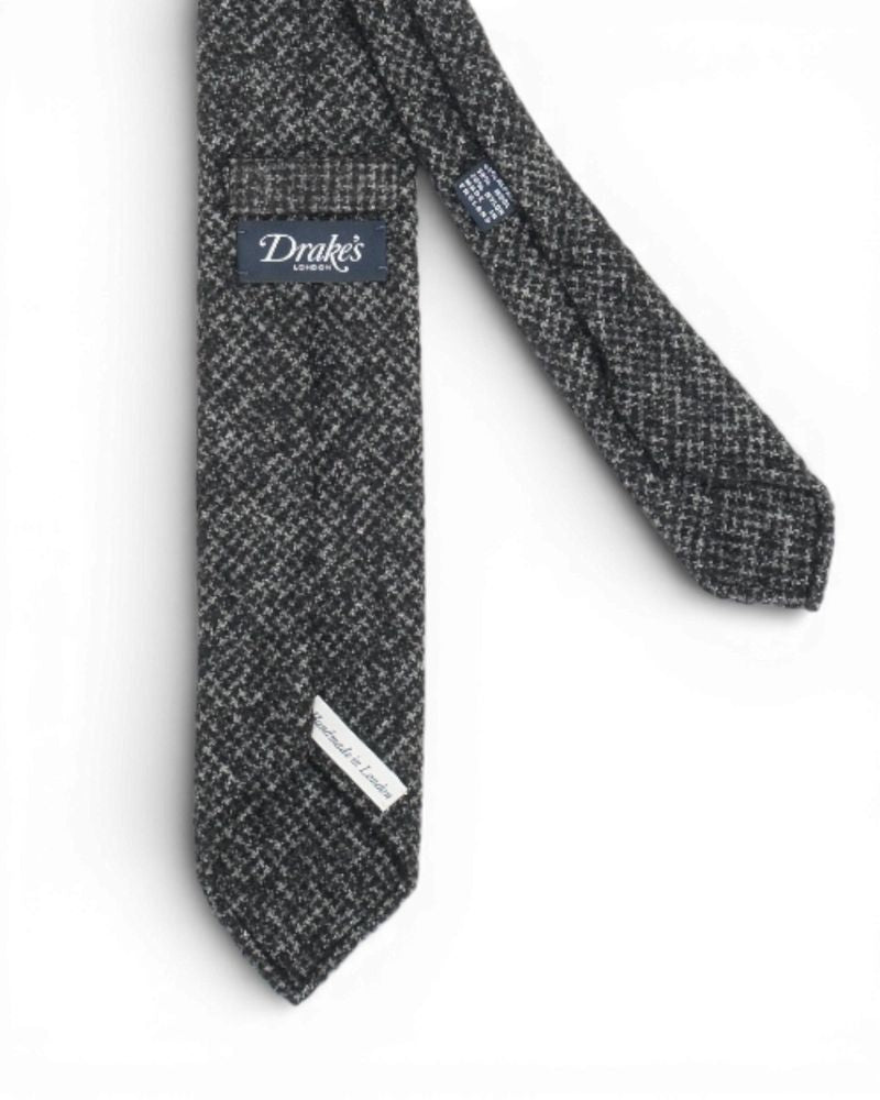 Charcoal Houndstooth Alpaca Blend Tie