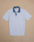 Blue Stripe on White Polo Shirt