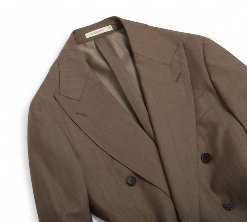 Taupe DB. Unlined Solaro Herringbone Suit