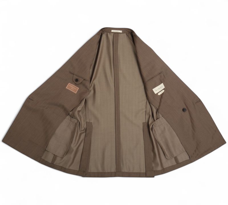 Taupe DB. Unlined Solaro Herringbone Suit