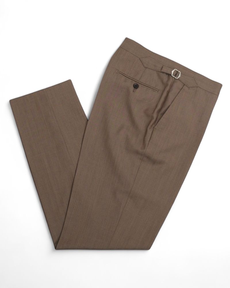 Taupe DB. Unlined Solaro Herringbone Suit
