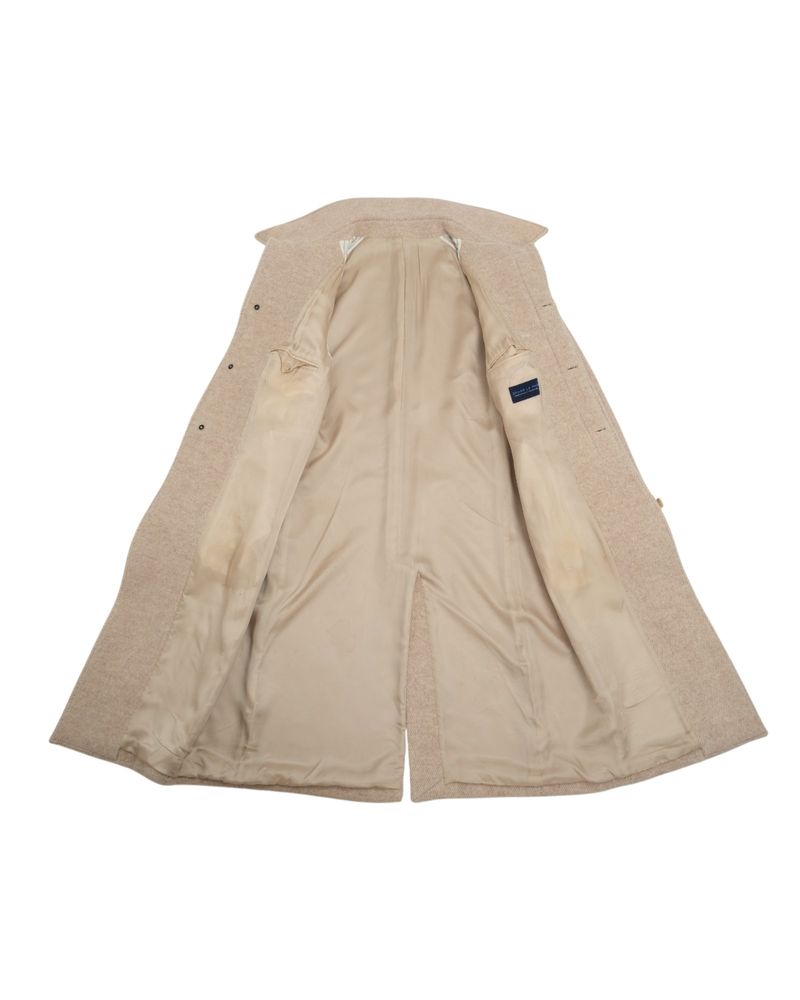 Light Beige Belted Raglan Wool Coat