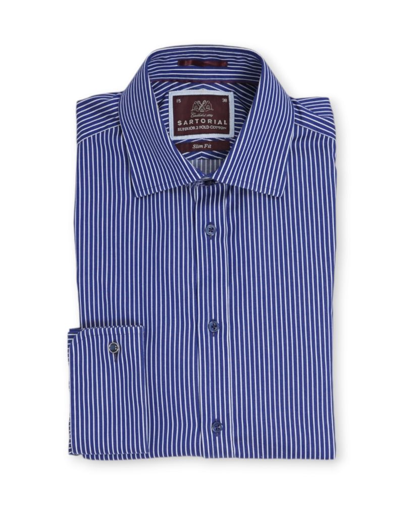 Blue/White Striped Pinpoint Shirt