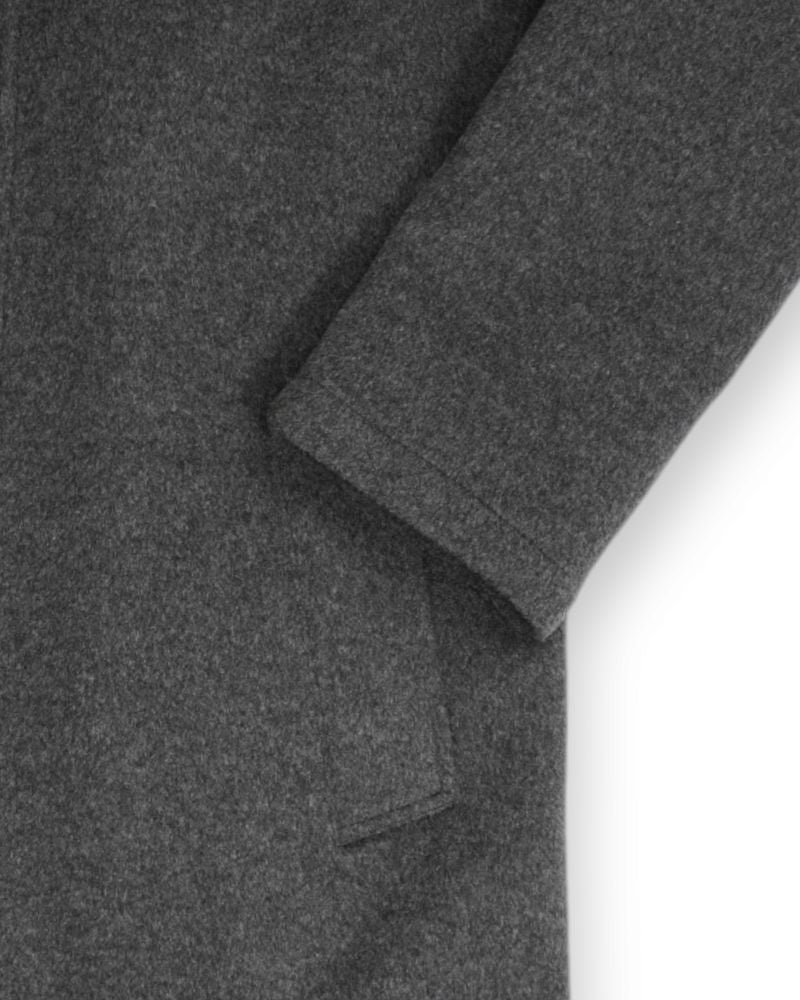 Grey Virgin Wool & Cashmere Flannel, Fur Lined Jacket