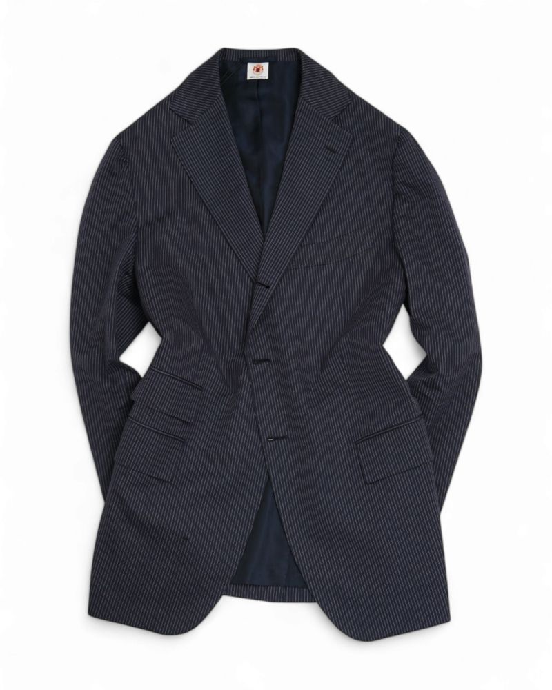 Navy Pinstripe Wool Suit