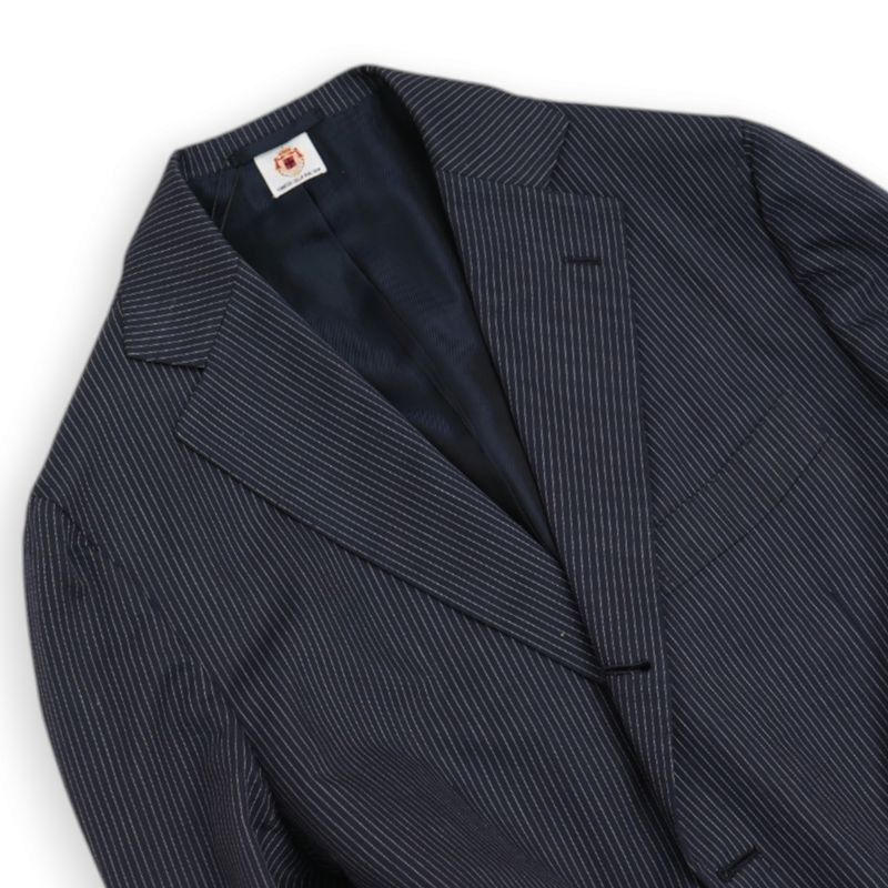 Navy Pinstripe Wool Suit